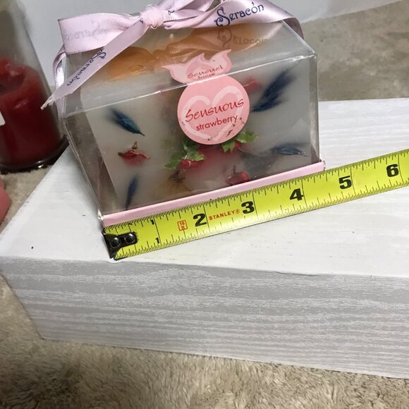 Seracon Aromatherapy Reusable Candle Sensuous Strawberry Scent 5" Square Gift Bo - Picture 2 of 9